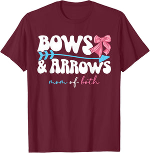 Bows & Arrows Mom of Both Mama of Girl and Boy T-Shirt - T-Shirt | Maroon