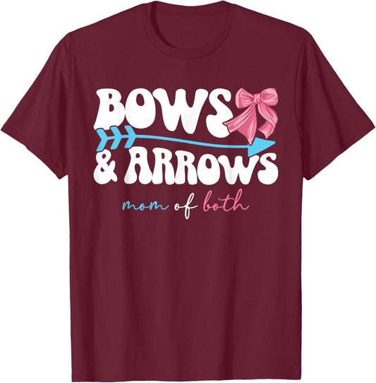 Bows & Arrows Mom of Both Mama of Girl and Boy T-Shirt - T-Shirt | Maroon