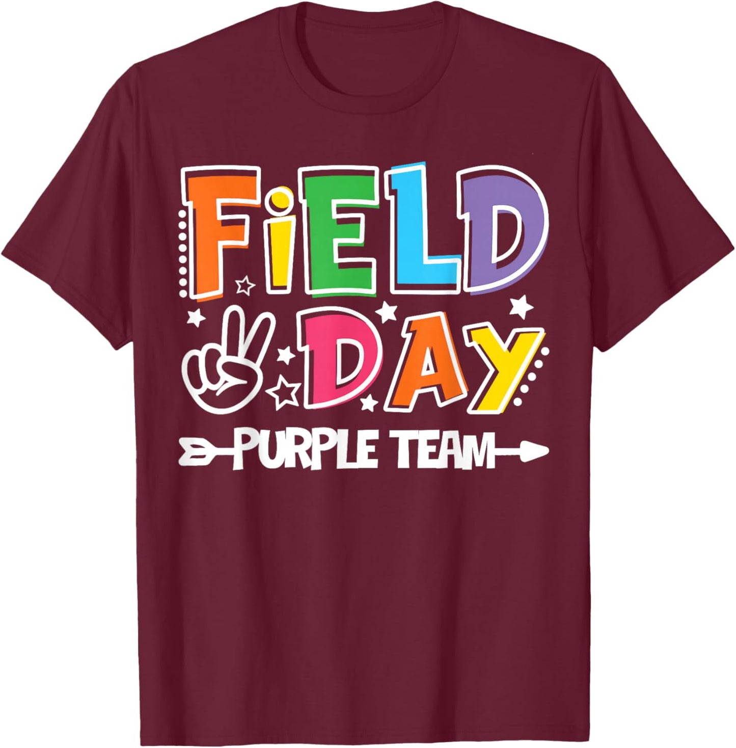 Field Day Purple Team Funny for Teacher Kids Field Day Games T-Shirt - T-Shirt | Maroon