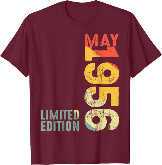 Month May 1956 Year 1956 Retro 1956 Vintage 1956 Since 1956 T-Shirt - T-Shirt | Maroon