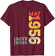 Month May 1956 Year 1956 Retro 1956 Vintage 1956 Since 1956 T-Shirt - T-Shirt | Maroon