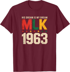 Retro MLK 1963 Dream Legacy Civil Rights Movement Art T-Shirt - T-Shirt | Maroon