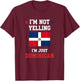 I'm Not Yelling I'm Just Dominican Kids Dominican Pride T-Shirt - T-Shirt | Maroon