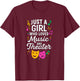 Just a Girl Who Loves Music and Theater T-Shirt - T-Shirt | Maroon