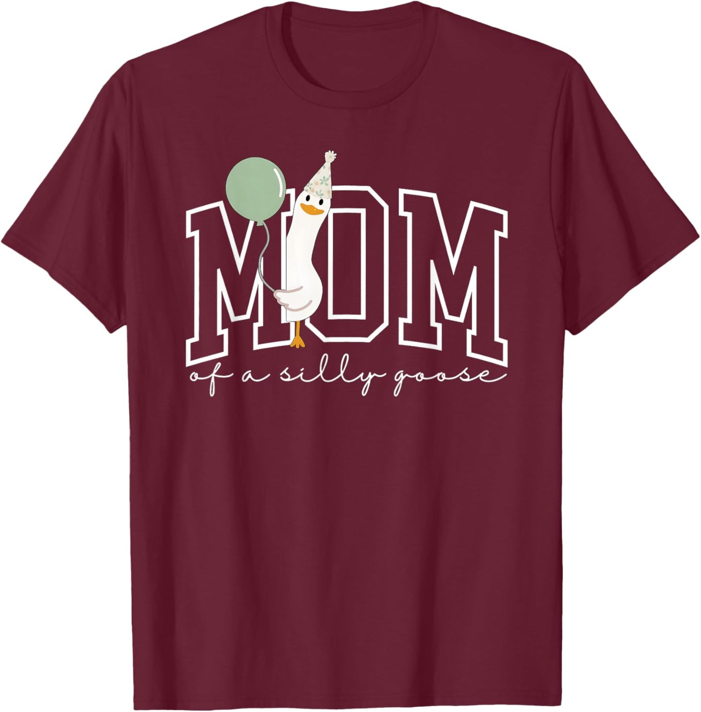 One Silly Goose Mom 1st First Birthday Family Matching T-Shirt - T-Shirt | Maroon