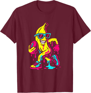Banana Football Drip Funny Kids Youth Boys Girls T-Shirt - T-Shirt | Maroon