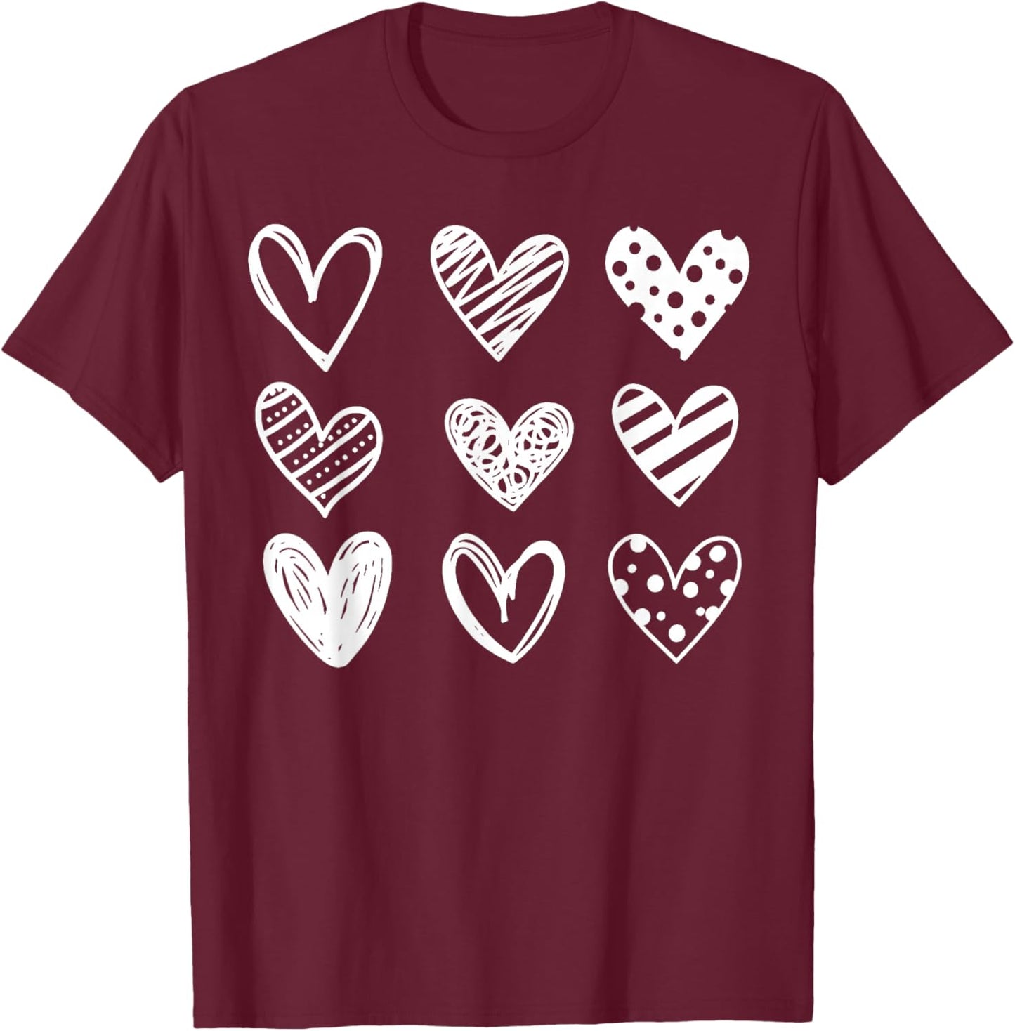Couple Heart Valentines Day Shirt Women Kids T-Shirt - T-Shirt | Maroon