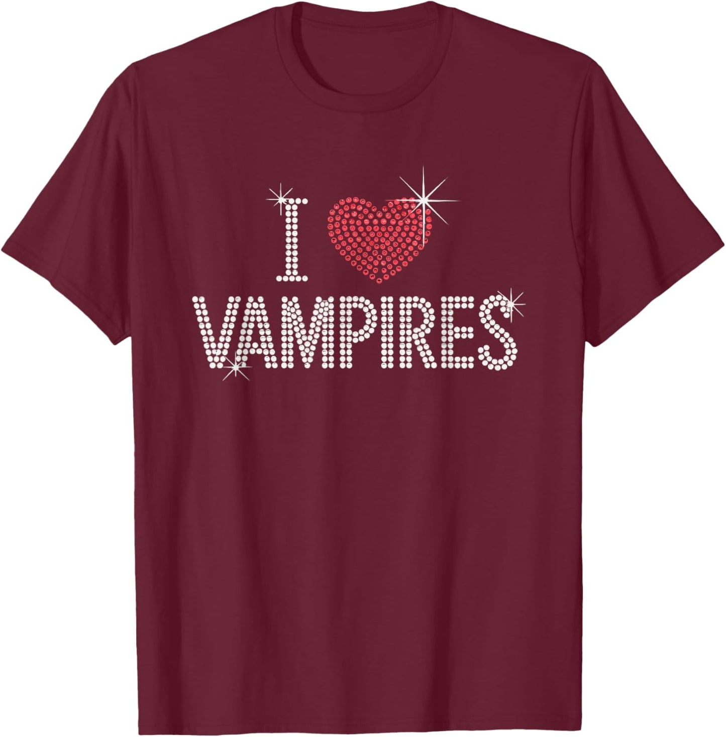 I Love Vampires Cute Halloween T-Shirt - T-Shirt | Maroon