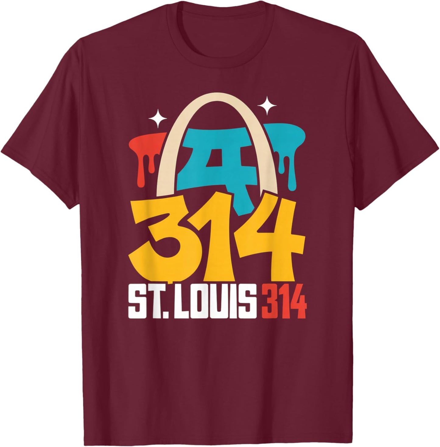 St Louis 314 Pi Day 3.14 Mathematic Number Math Teacher T-Shirt - T-Shirt | Maroon