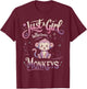 Monkey Shirt Cute Men Women T-Shirt - T-Shirt | Maroon