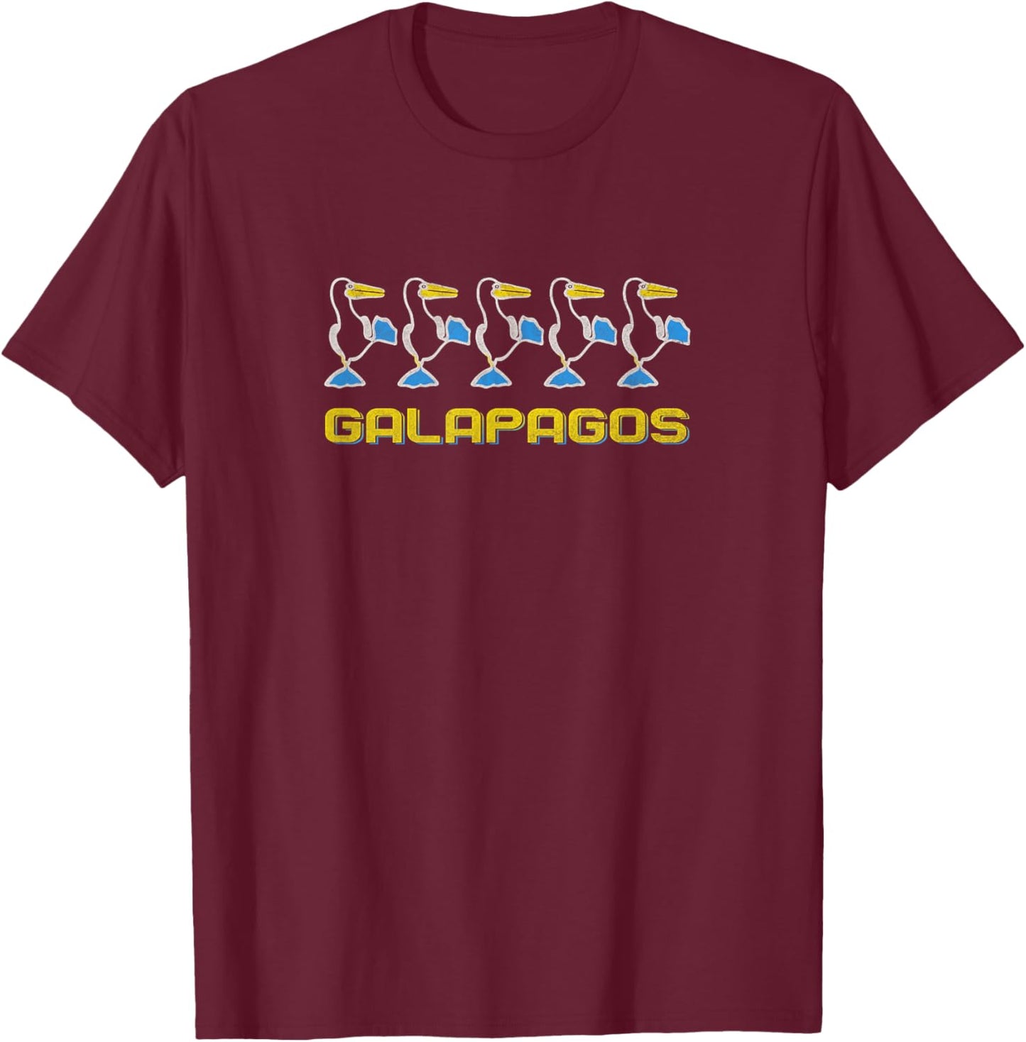 Galapagos Ecuador Souvenirs Seabirds Graphic T-Shirt - T-Shirt | Maroon