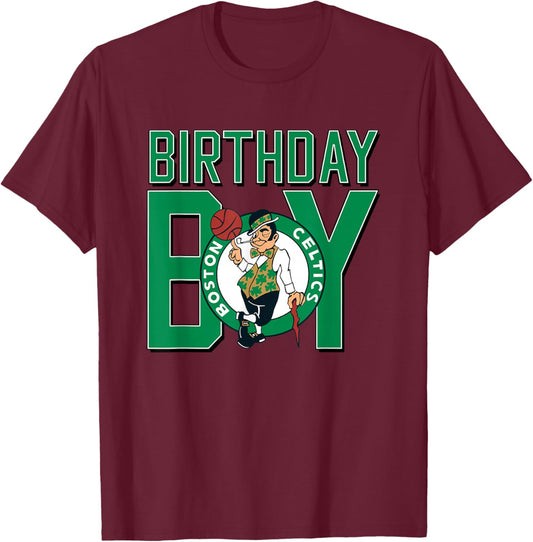 NBA Boston Celtics Birthday B-Day Boy T-Shirt - T-Shirt | Maroon