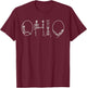 Funny O-H-I-O State Skeleton Ohio Vintage Halloween T-Shirt - T-Shirt | Maroon
