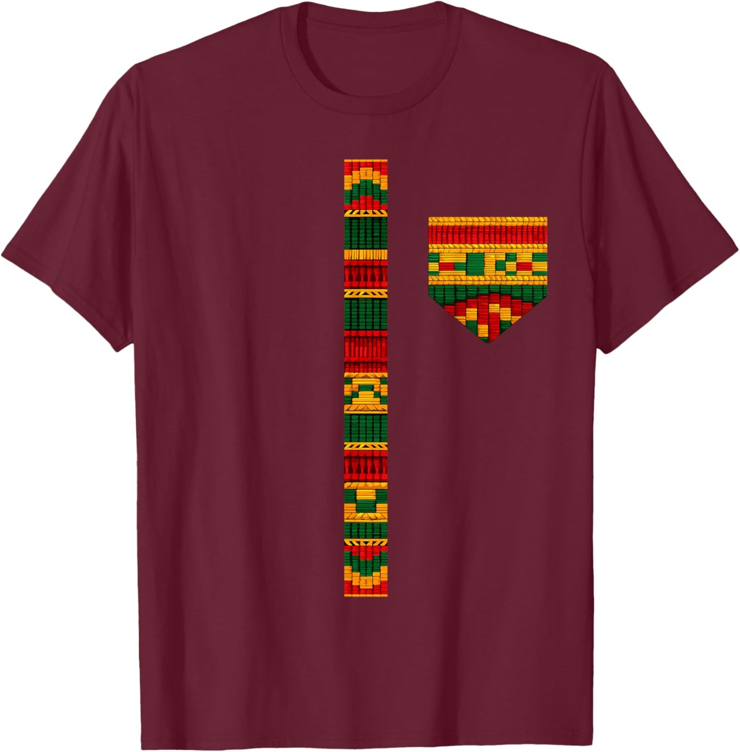 Black History Month African American Women Men Dashiki Print T-Shirt - T-Shirt | Maroon