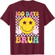 100 Days Bruh Boys Girls Kids 100th Day of School Teacher T-Shirt - T-Shirt | Maroon