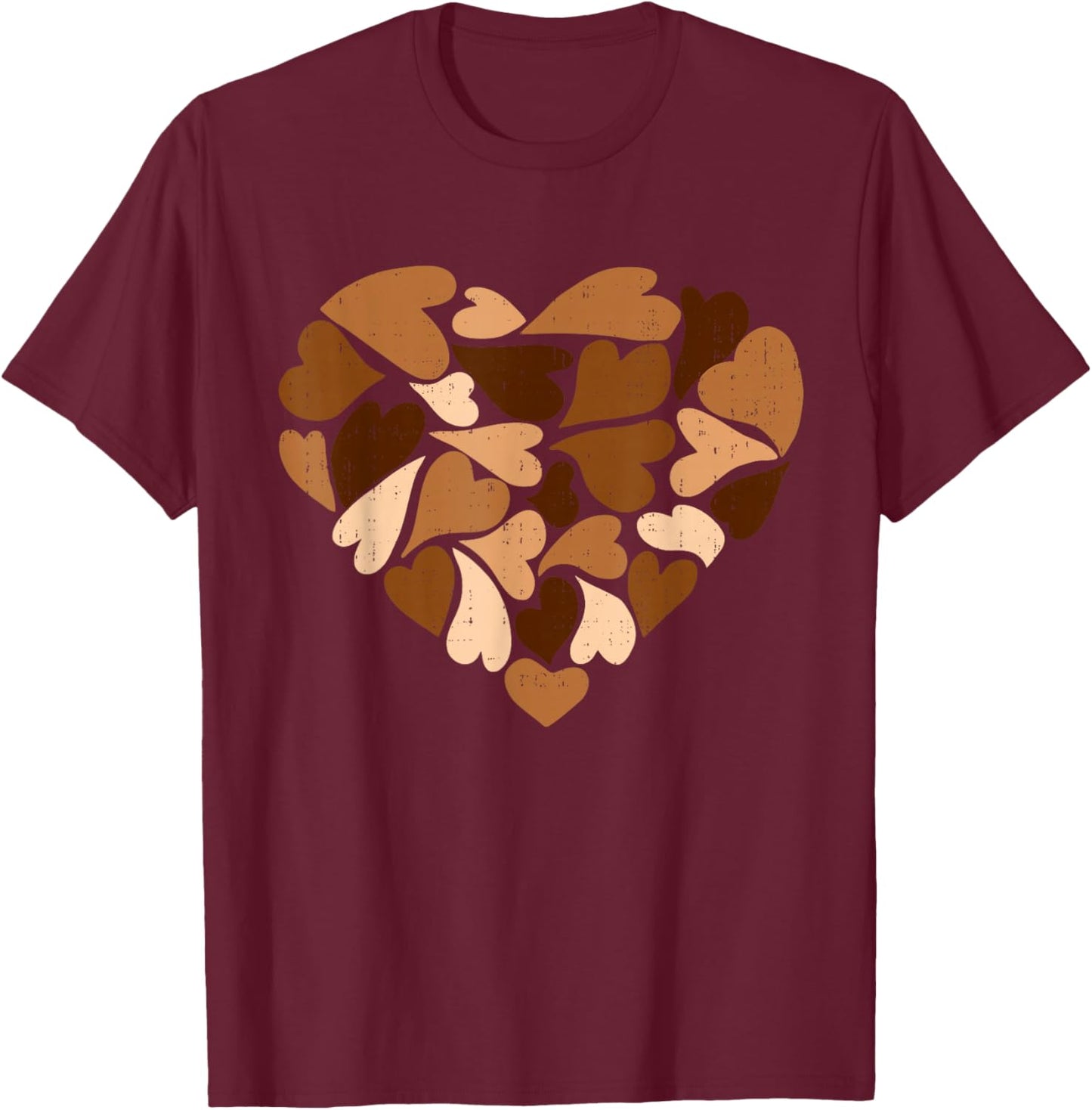 Black History Month Heart Melanin African Girls Kids T-Shirt - T-Shirt | Maroon