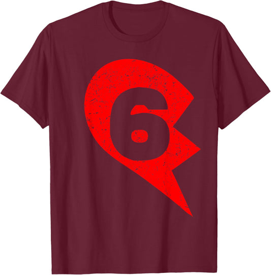 Number 6 Matching Couple Friends Valentines Heart 67 T-Shirt - T-Shirt | Maroon