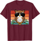 Cool Retro Owl Lover Funny Men Boys Kids T-Shirt - T-Shirt | Maroon
