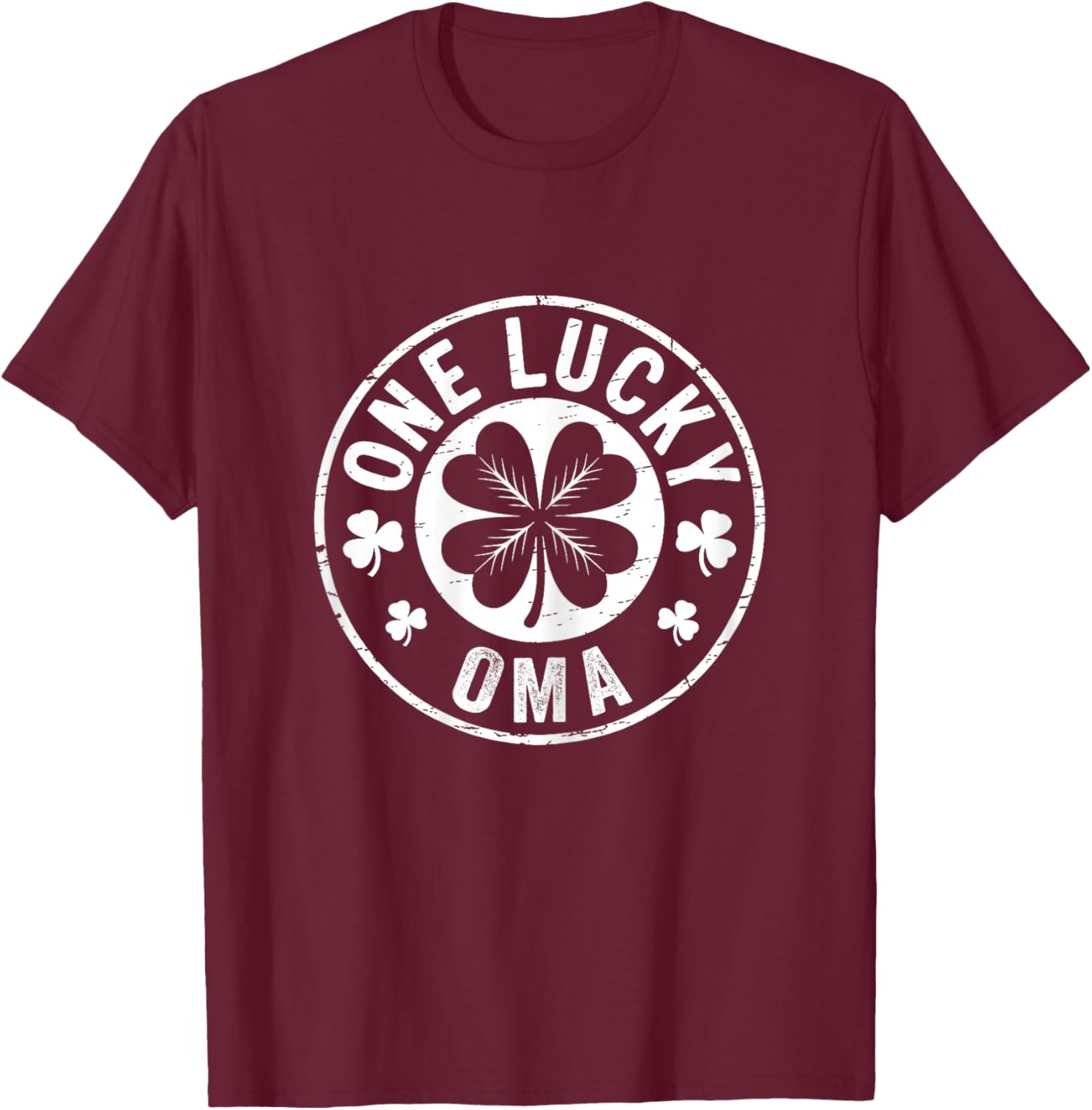 Vintage One Lucky Oma St Patricks Day Matching Family Mom T-Shirt - T-Shirt | Maroon