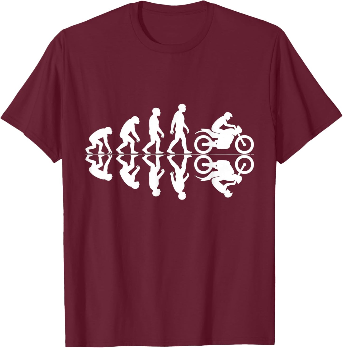 Motorcycle Evolution Funny Racing Sport Street Bike Biker T-Shirt - T-Shirt | Maroon