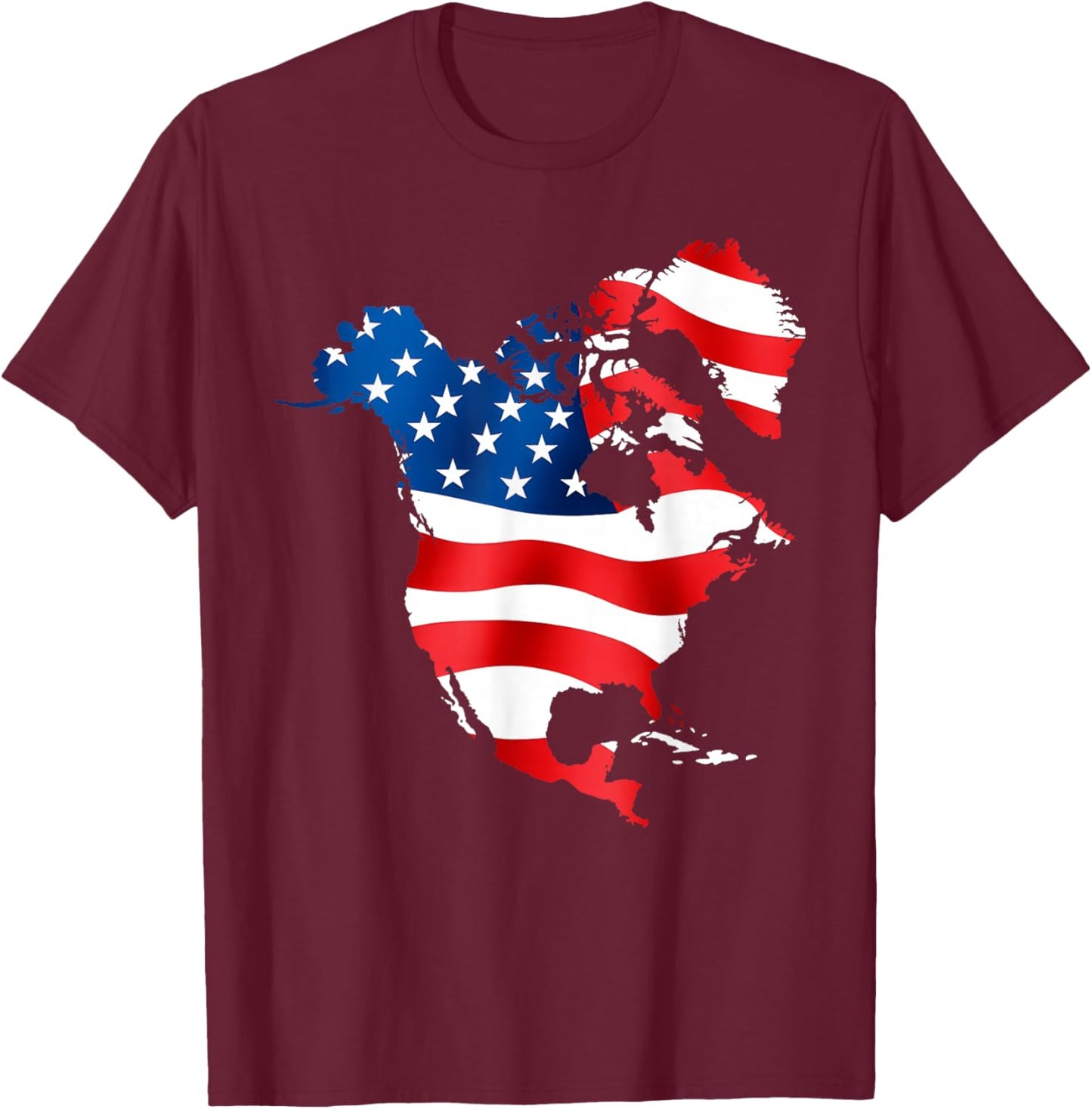 It’s Our Continent Us Map Patriotic T-Shirt - T-Shirt | Maroon