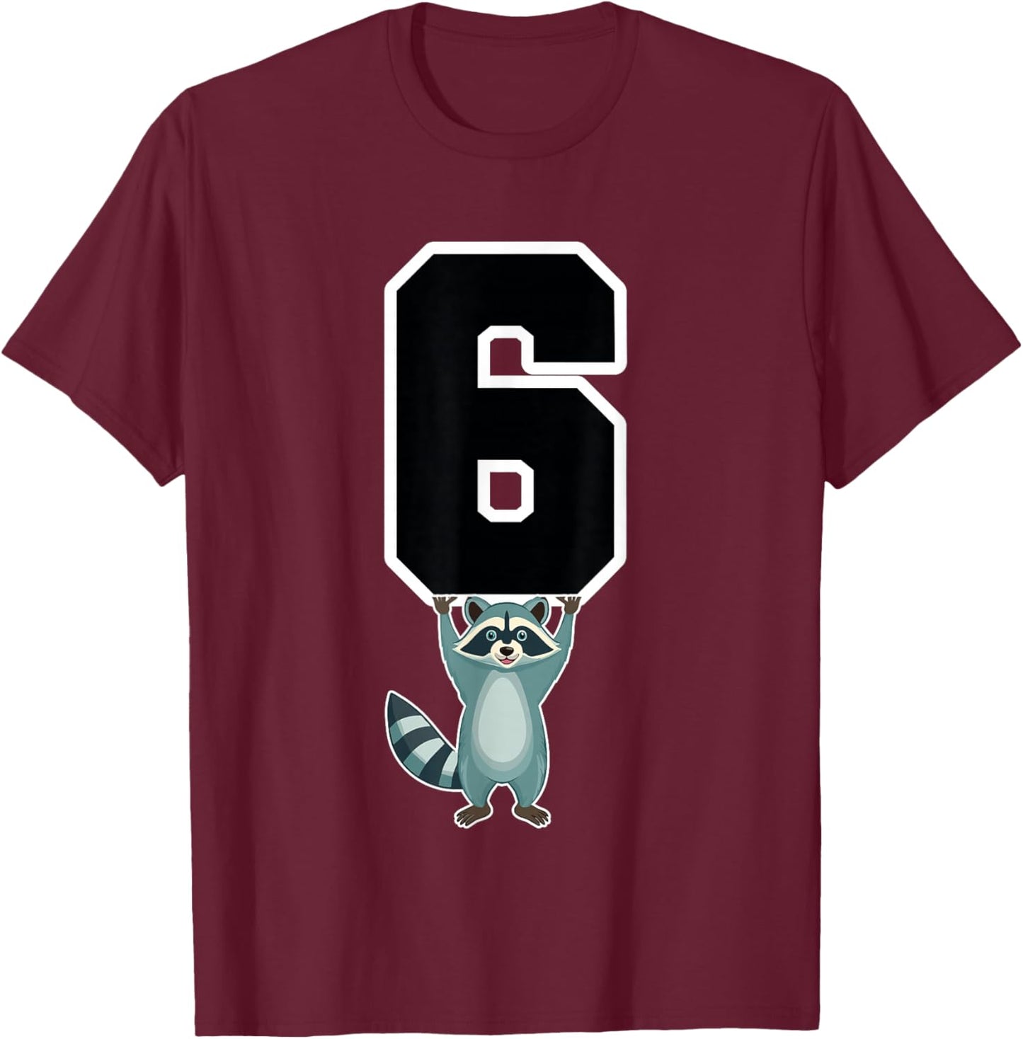 Funny 6 7 Matching Teachers Halloween Costume Raccoon T-Shirt - T-Shirt | Maroon