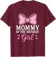 Mommy of The Birthday Girl Cute Pink Bow Party Mom T-Shirt - T-Shirt | Maroon