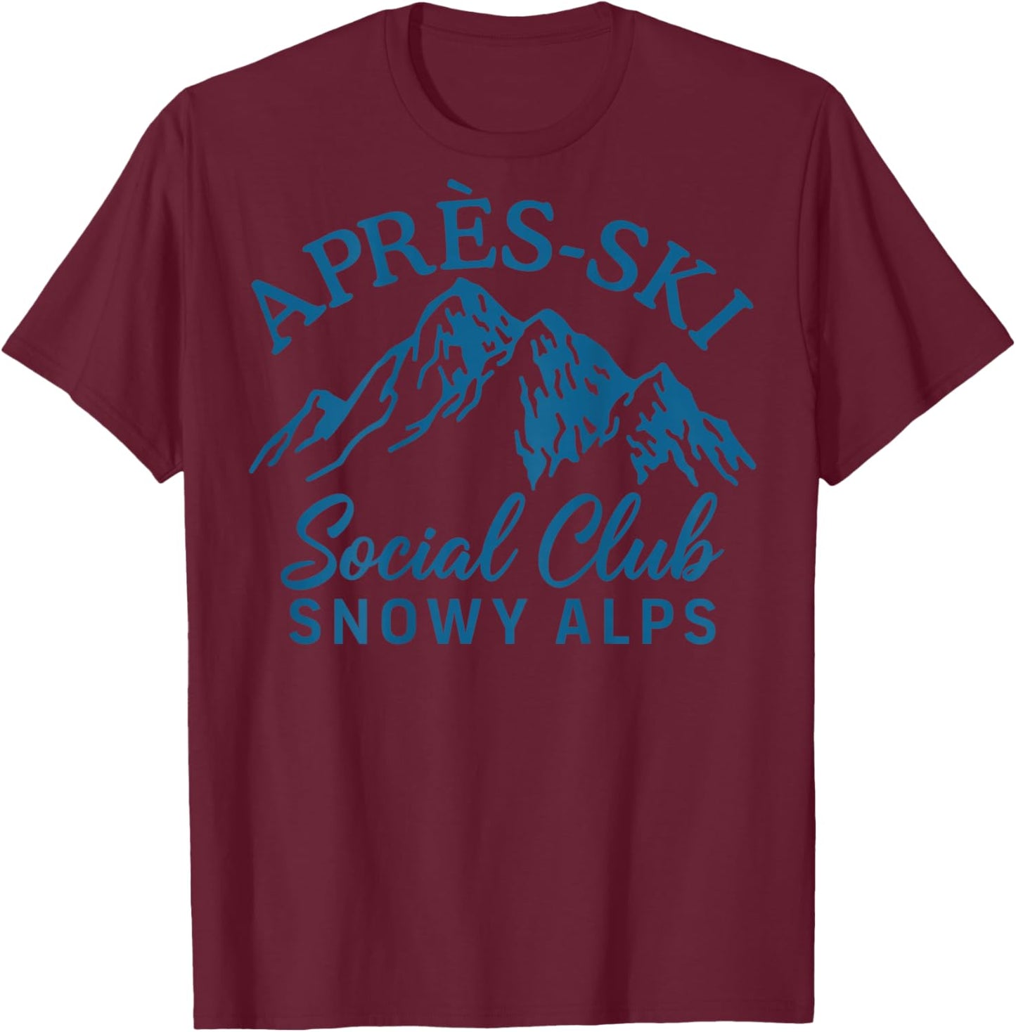 Apres Ski Social Club Snowy Alps T-Shirt - T-Shirt | Maroon