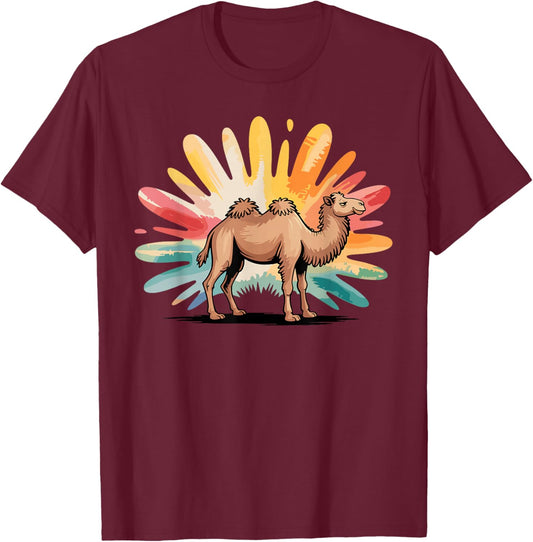 Best Camel Art Women Kids Zoo Animal Camel Lovers T-Shirt - T-Shirt | Maroon