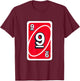 UNO Halloween Red 9" Card T-Shirt - T-Shirt | Maroon