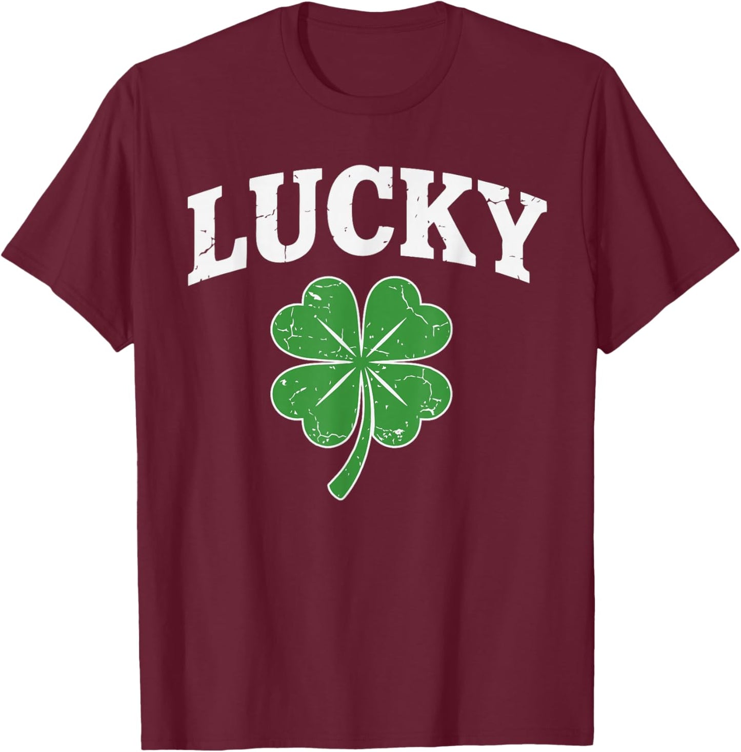 Shamrock Lucky Funny St Patricks Day Women Kids T-Shirt - T-Shirt | Maroon