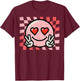 Valentines Day Face Peace Retro Groovy Women Men Kids T-Shirt - T-Shirt | Maroon