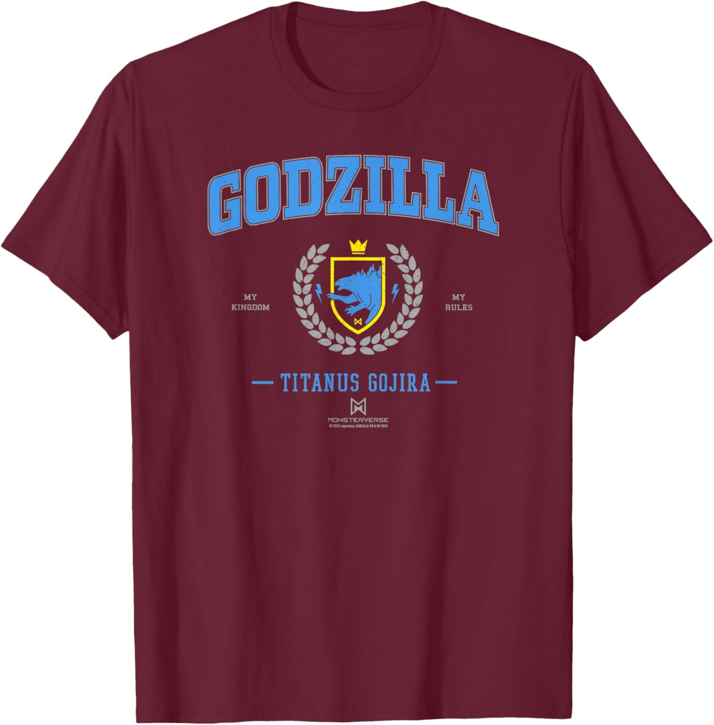 Monsterverse Godzilla Collegiate Officially Licensed T-Shirt - T-Shirt | Maroon