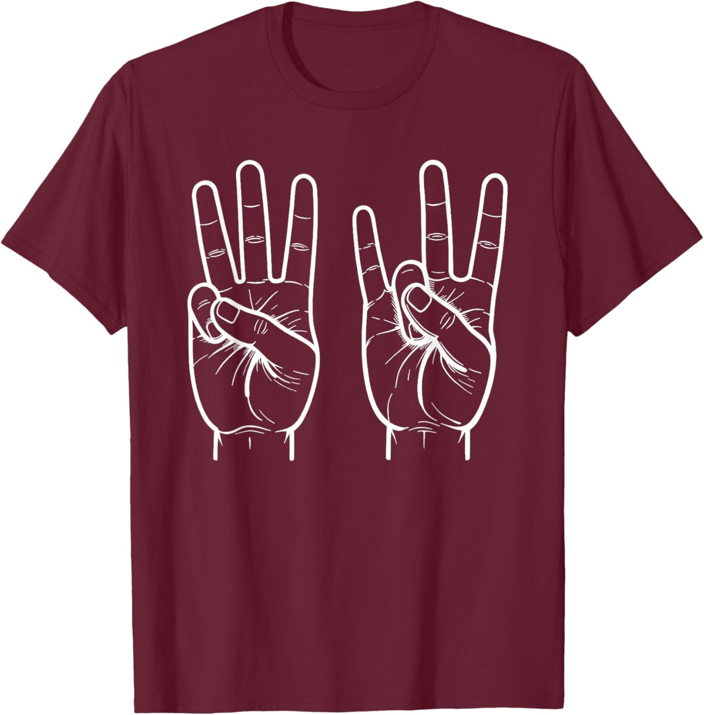 ASL Sign Language Funny 6 7 Meme Six Seven Slang 6 7 Hands T-Shirt - T-Shirt | Maroon