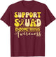 Support Squad Endometriosis Awareness Heart Yellow Ribbon T-Shirt - T-Shirt | Maroon