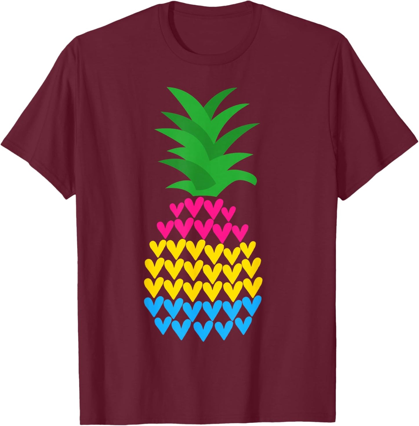 Pansexual Pride Flag Funny Pineapple Pansexual T-Shirt - T-Shirt | Maroon