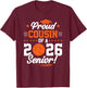Proud Cousin of A 2026 Senior Basketball Graduate T-Shirt - T-Shirt | Maroon