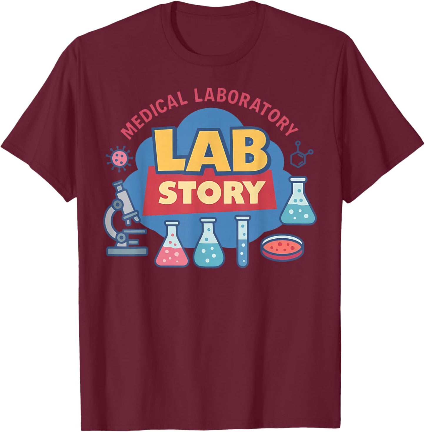Lab Story Lab Week 2026 Medical Laboratory Technician Team T-Shirt - T-Shirt | Maroon