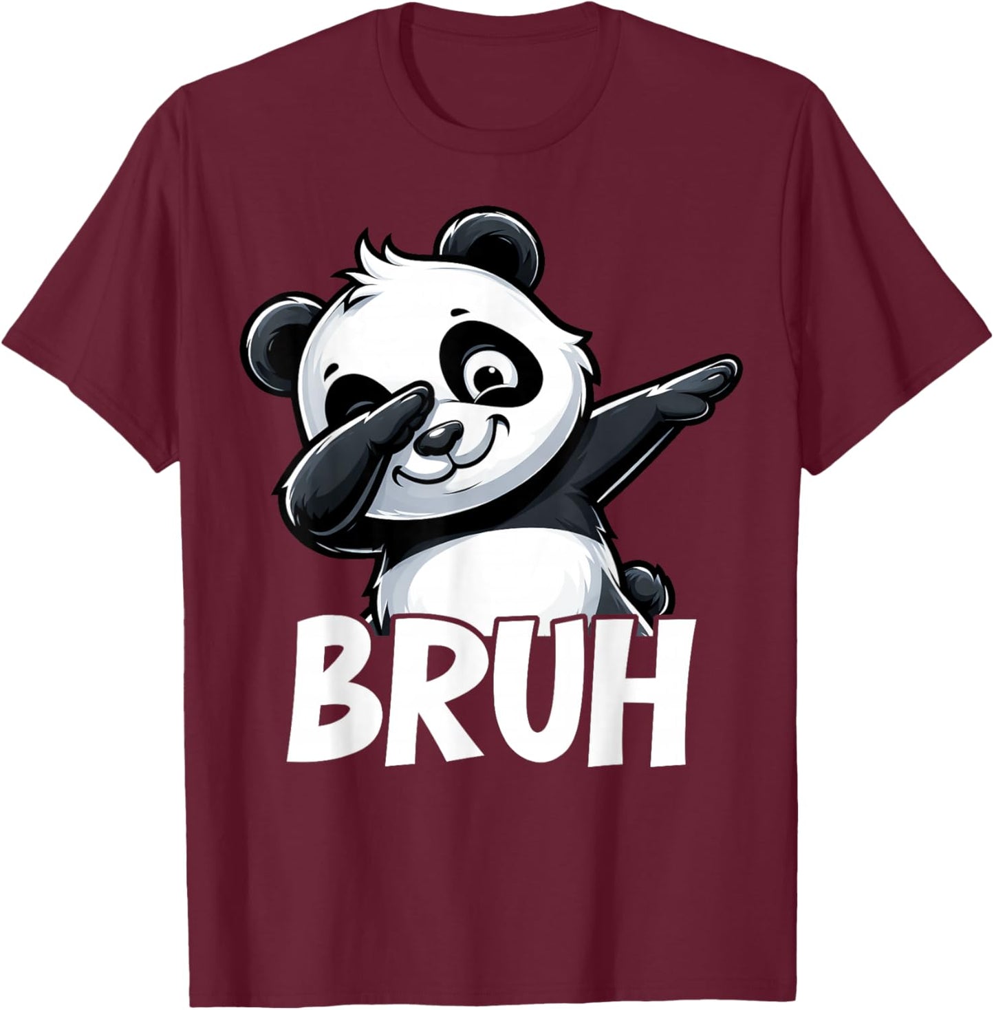 Funny Bruh Cute Dabbing Panda Lover Kid Boy Girl Toddler T-Shirt - T-Shirt | Maroon