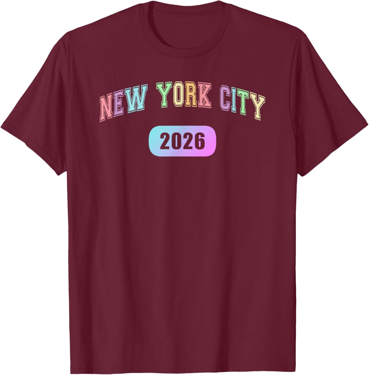 Vintage NEW YORK City 2026 Vacay Travel Vacation Besties T-Shirt - T-Shirt | Maroon