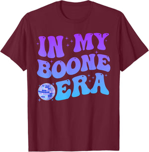 in My Boone Era Funny Boone Heart Men Women Kids Groovy T-Shirt - T-Shirt | Maroon
