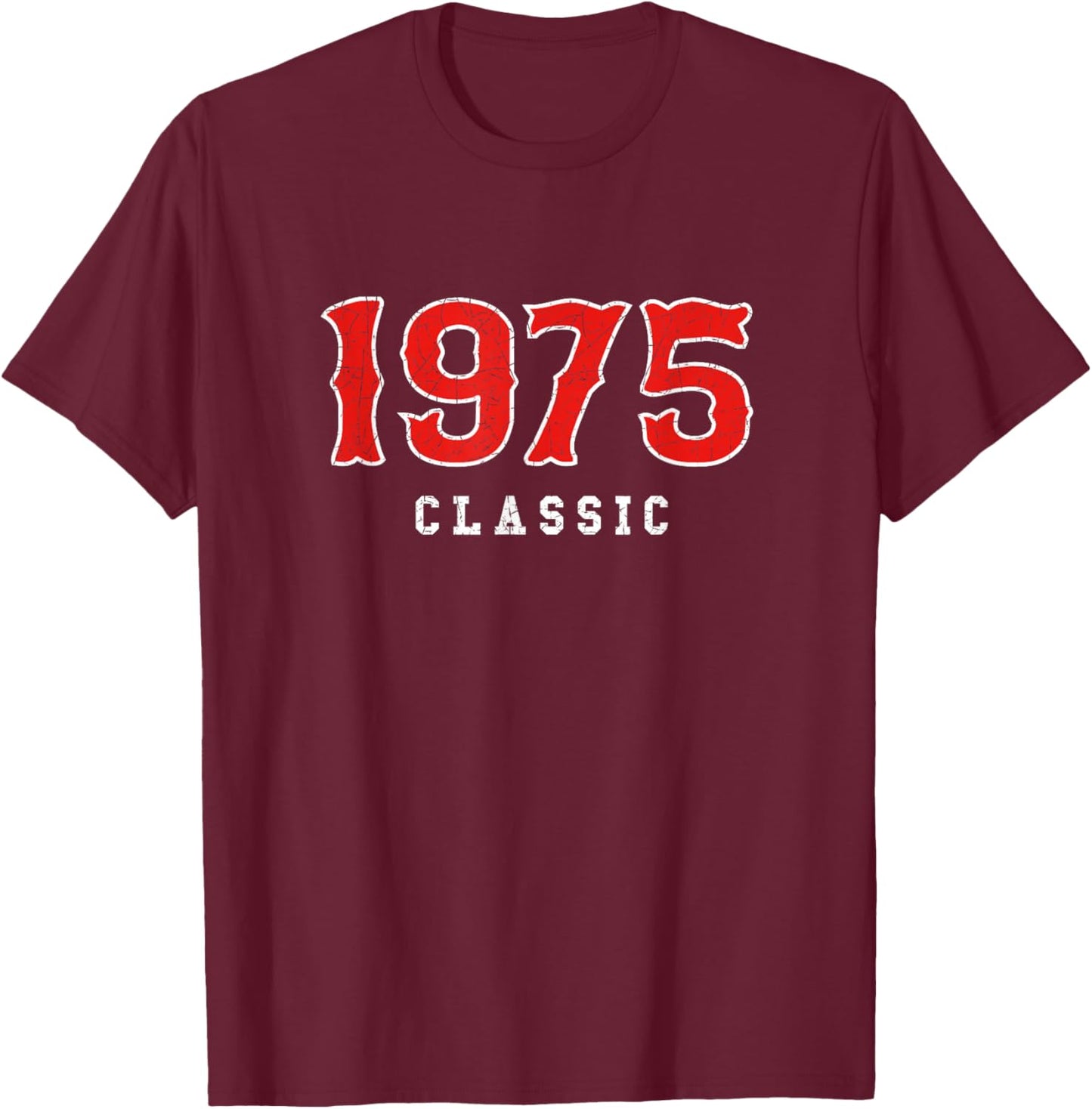50 Year Old 1975 Classic Baseball Fan 50th Birthday Gift T-Shirt - T-Shirt | Maroon