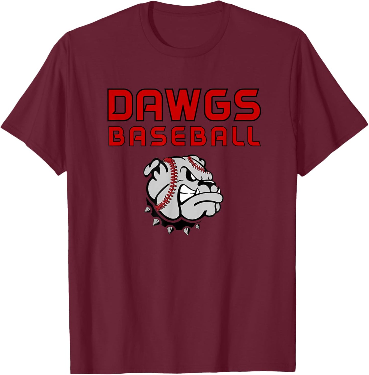 Dawgs Baseball Red T-Shirt - T-Shirt | Maroon