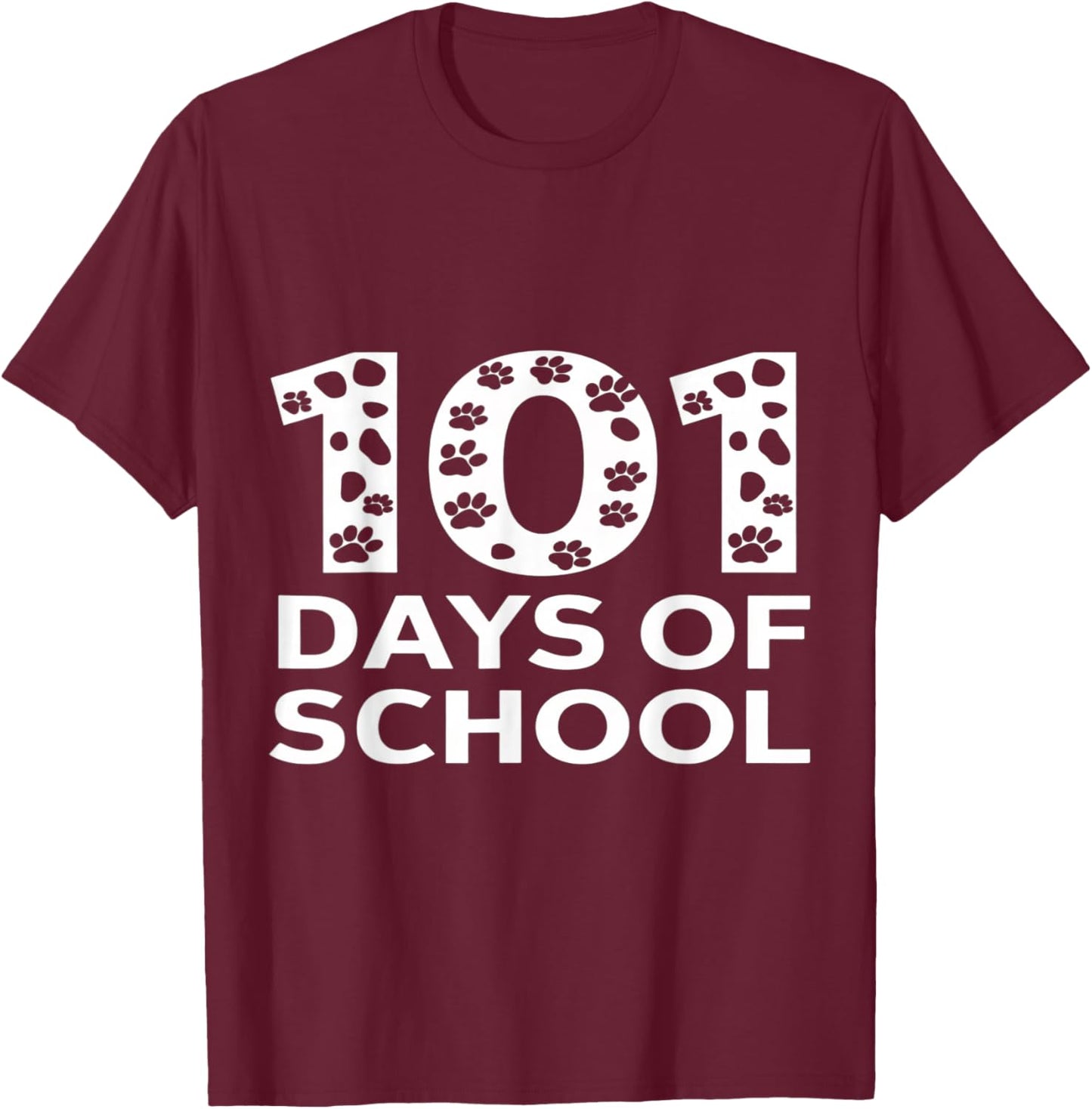 Happy 101 Days School Cute Dog 100 Days Smarter Student Kids T-Shirt - T-Shirt | Maroon