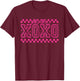 Retro XOXO Valentine Checker Coquette Bow Girl Women Kid T-Shirt - T-Shirt | Maroon
