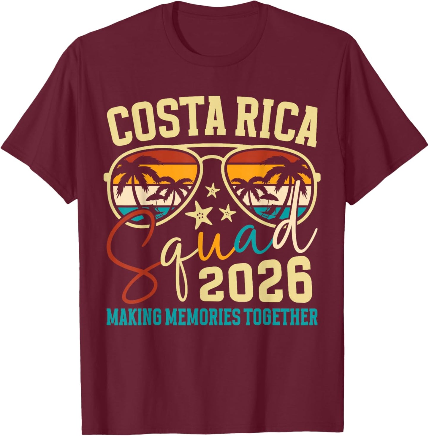 Costa Rica Vacation Squad 2026 Family Vacation Trip Matching T-Shirt - T-Shirt | Maroon