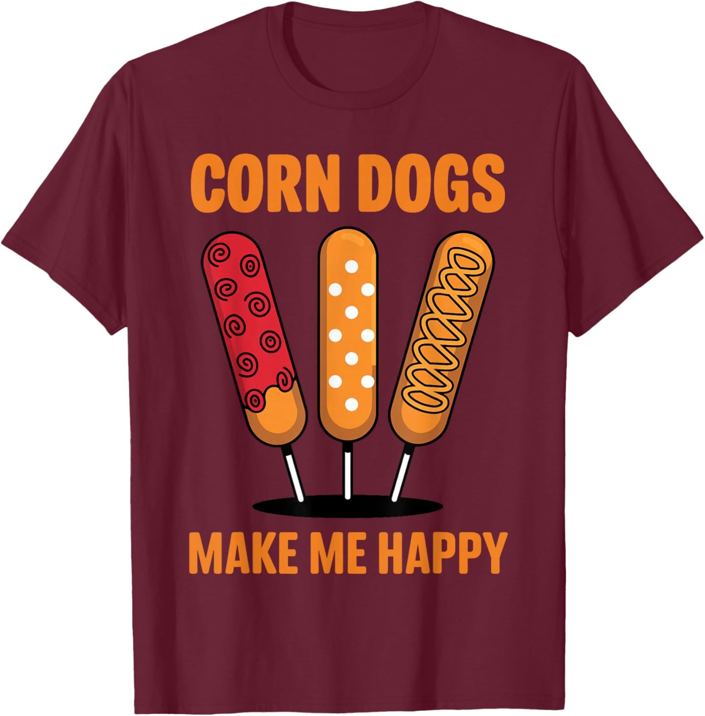 Cool Corn Dog Novelty Women Adult Corn Dog Lover T-Shirt - T-Shirt | Maroon