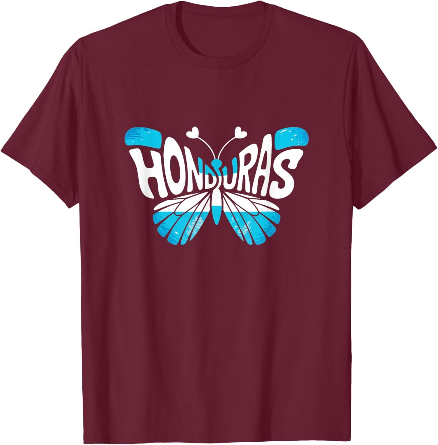 Honduras Butterfly - Honduran Flag Colors Souvenir T-Shirt - T-Shirt | Maroon