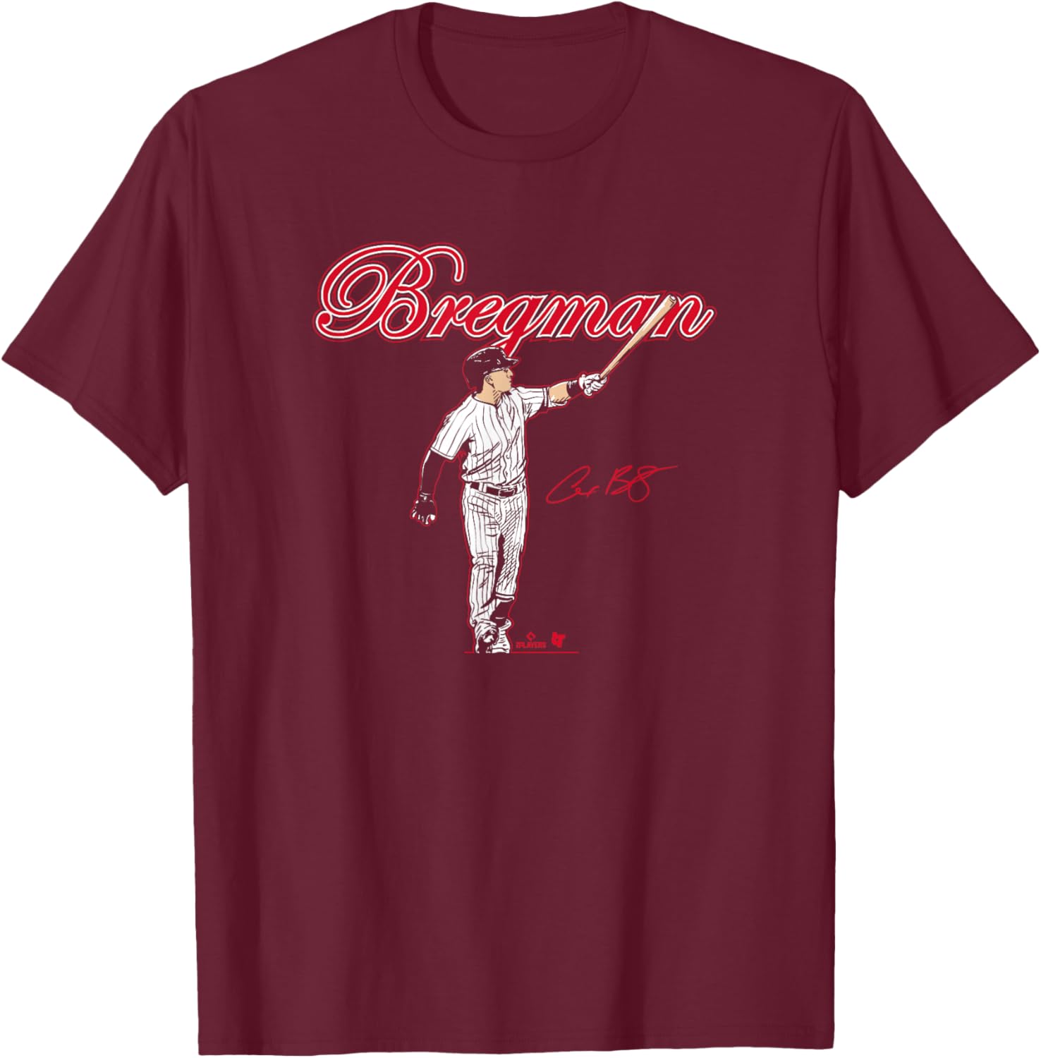 Alex Bregman - Slugger Swing - Chicago Baseball T-Shirt - T-Shirt | Maroon