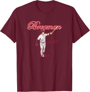 Alex Bregman - Slugger Swing - Chicago Baseball T-Shirt - T-Shirt | Maroon